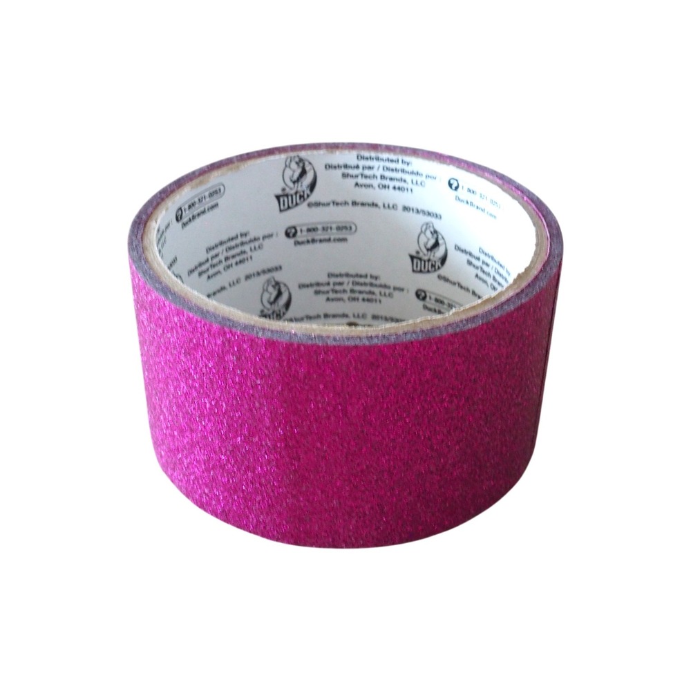 Rare Duck Brand Magenta Pink Glitter Craft Tape Sparkly DIY Decor Partial Roll